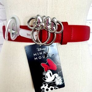DISNEY Minnie Mouse Red Synthetic Leather Belt—NWT—M